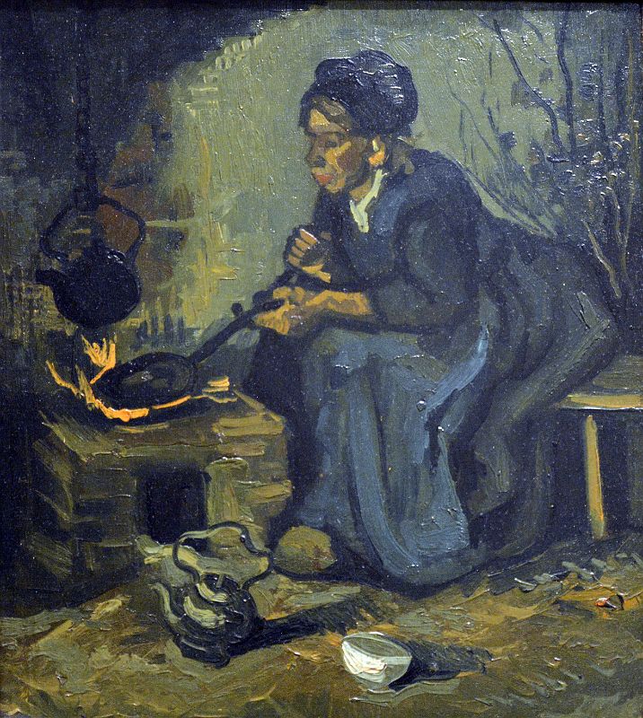 05 Peasant Woman Cooking by a Fireplace - Vincent van Gogh 1885 - New York Metropolitan Museum of Art